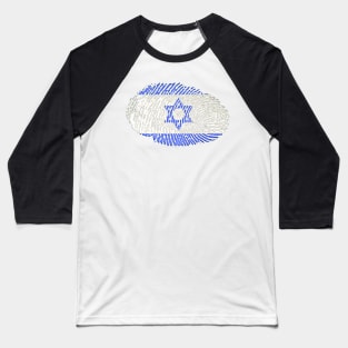 Israel Fingerprint Israeli Flag Design Jewish Heritage Gift Baseball T-Shirt